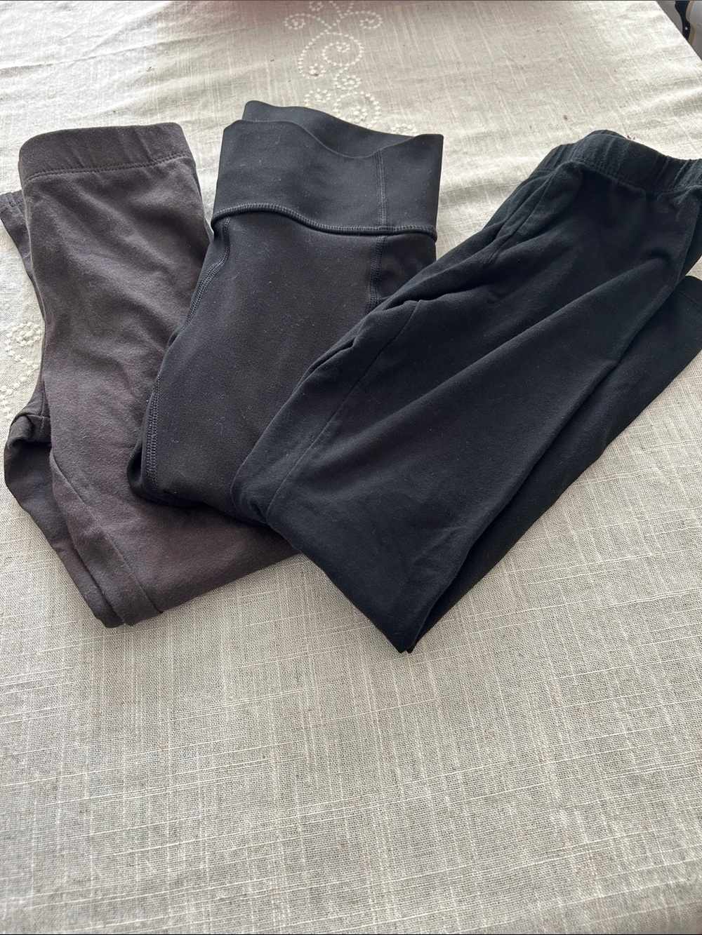 GIRLS Black and Dark Brown Stretch Leggings
